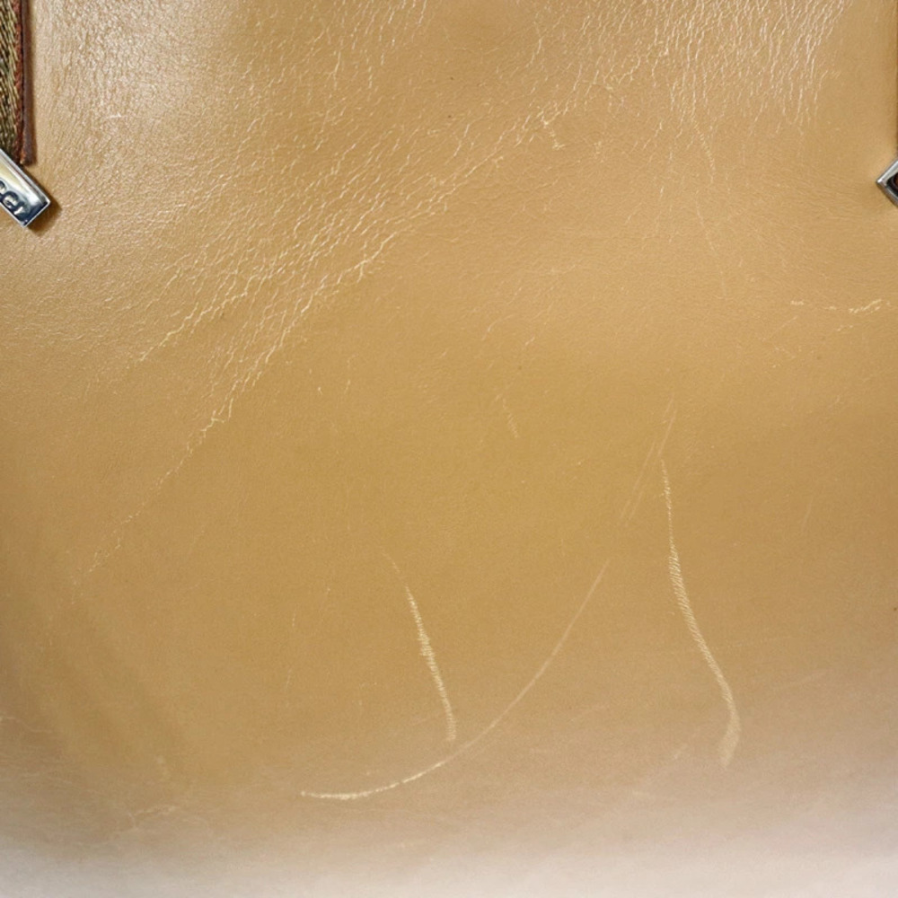 GUCCI Tote Bag Shoulder Handbag Leather Logo Camel Tan Brown Daily - Picture 11 of 11
